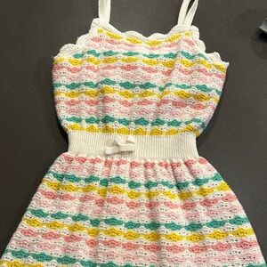 Janie and Jack Multicolor Knit Dress pastel  sundress